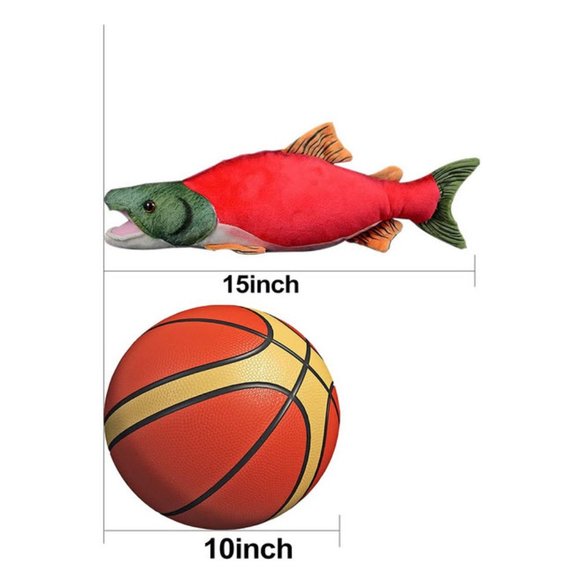 Sockeye Salmon Realistic Fish Stuffed Plush Toy - Picture 5 of 6